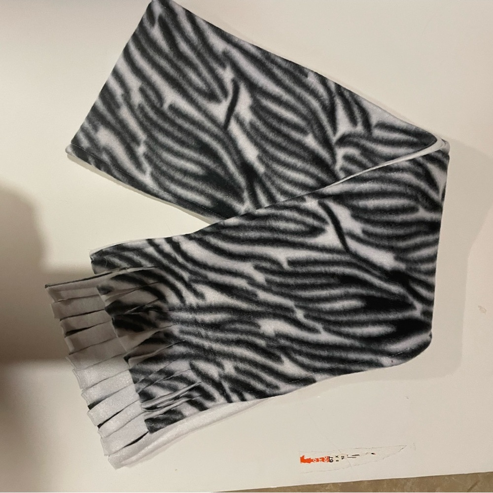 Zebra Print Black and White Scarf